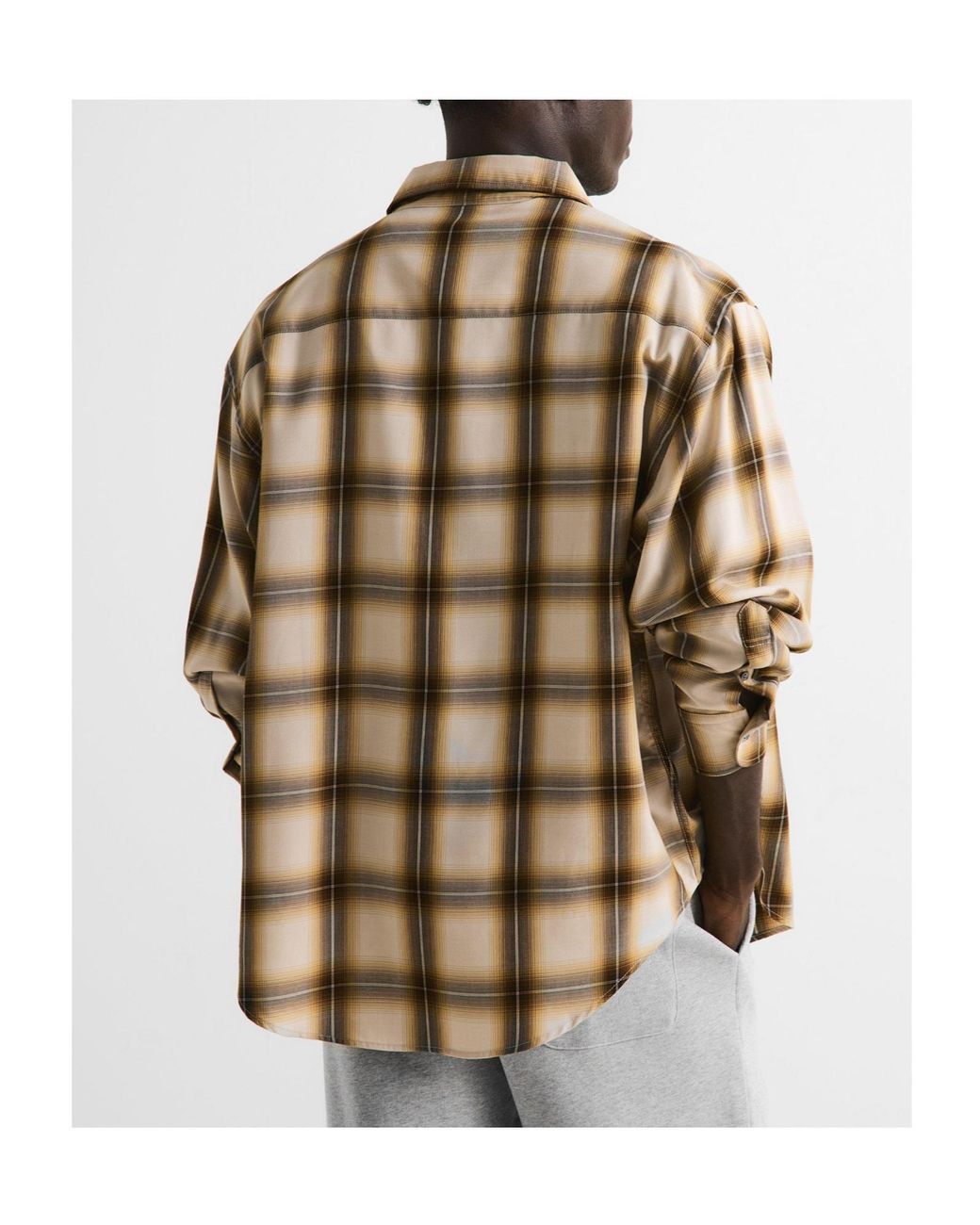 AMI Natural Long Sleeve Patterned Shirt for men