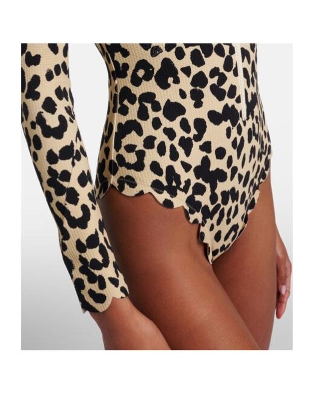 Marysia Swim Black Leopard-Print Rashguard Swimsuit