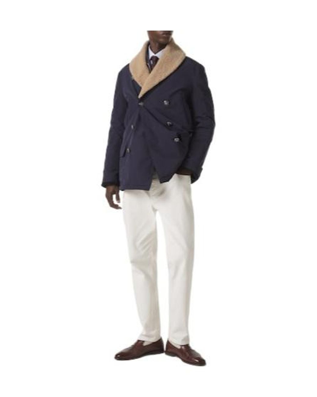 Brunello Cucinelli Blue Double-Breasted Jacket for men