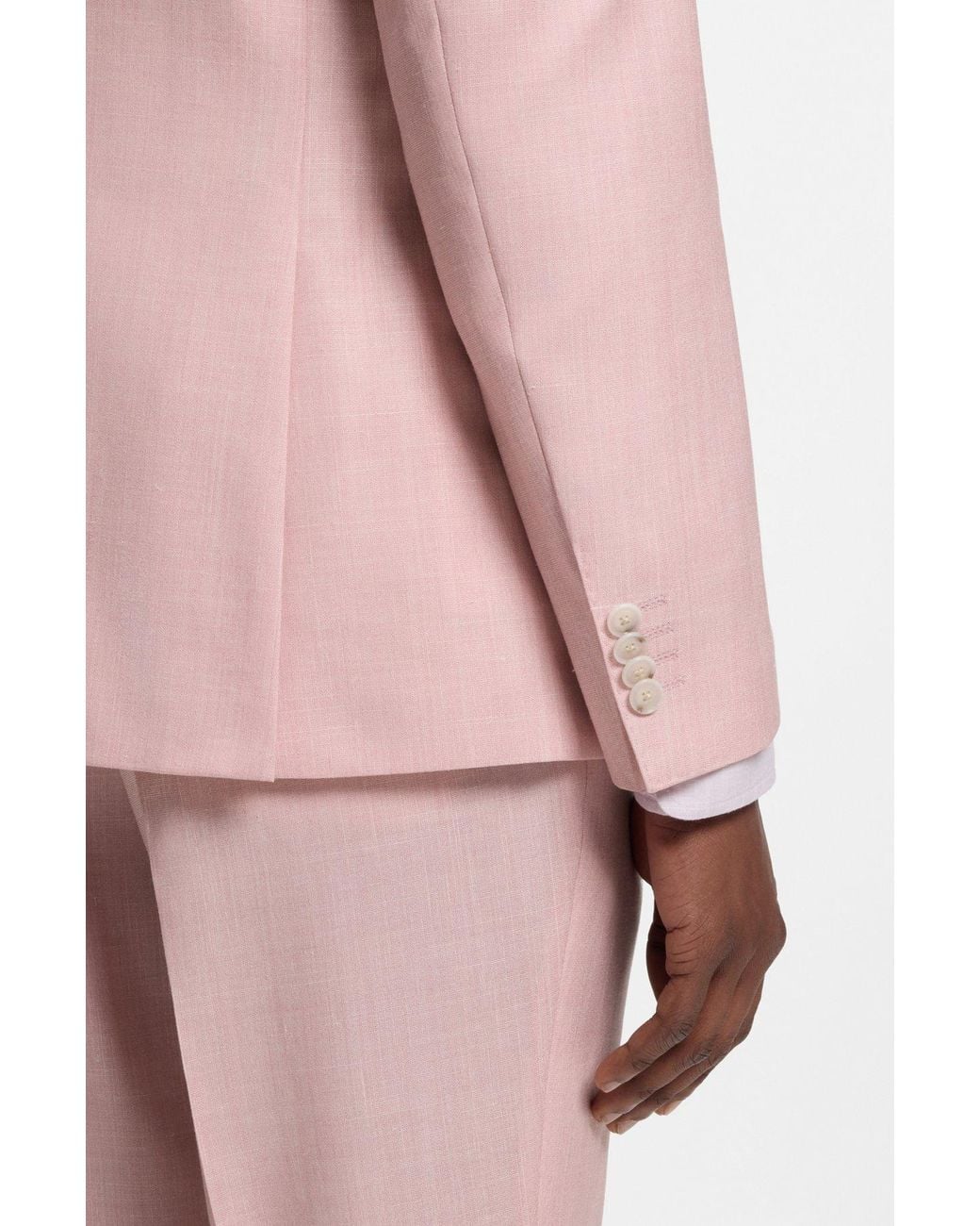 Boss Pink Button-Fastening Suit Jacket for men