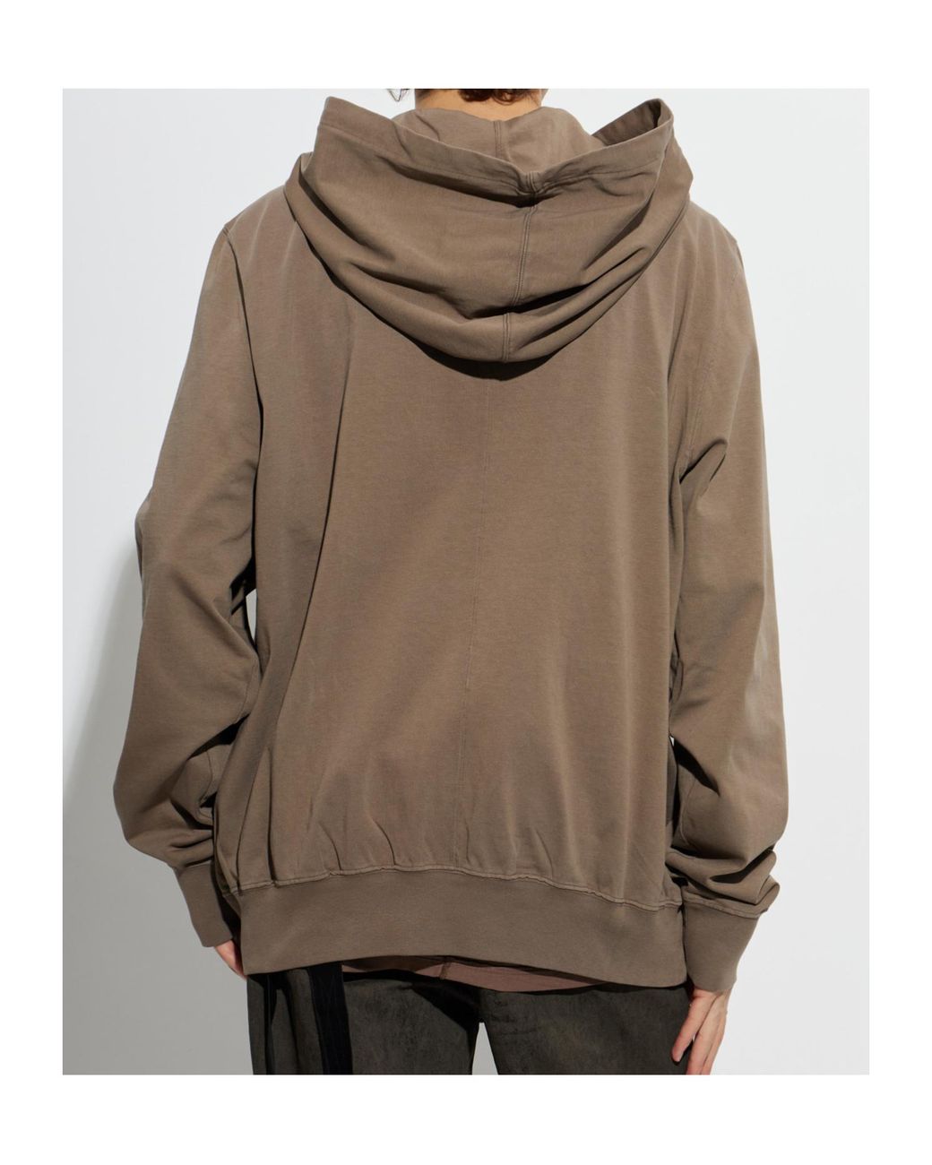 Rick Owens Brown Oversized Drawstring Hoodie for men