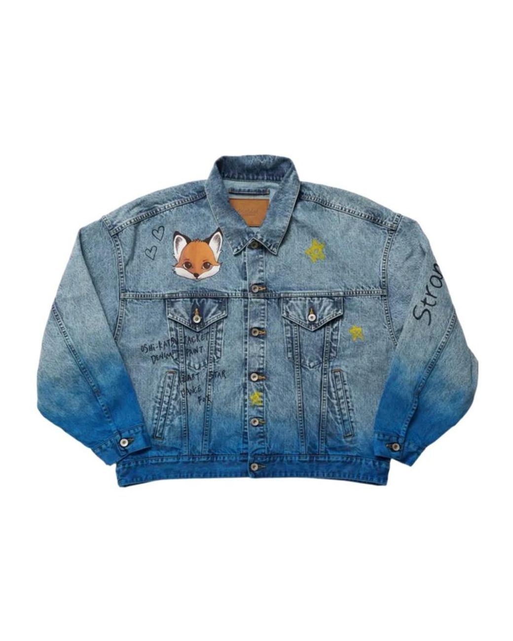 Doublet Blue Anime Hand-Printing Denim Jacket