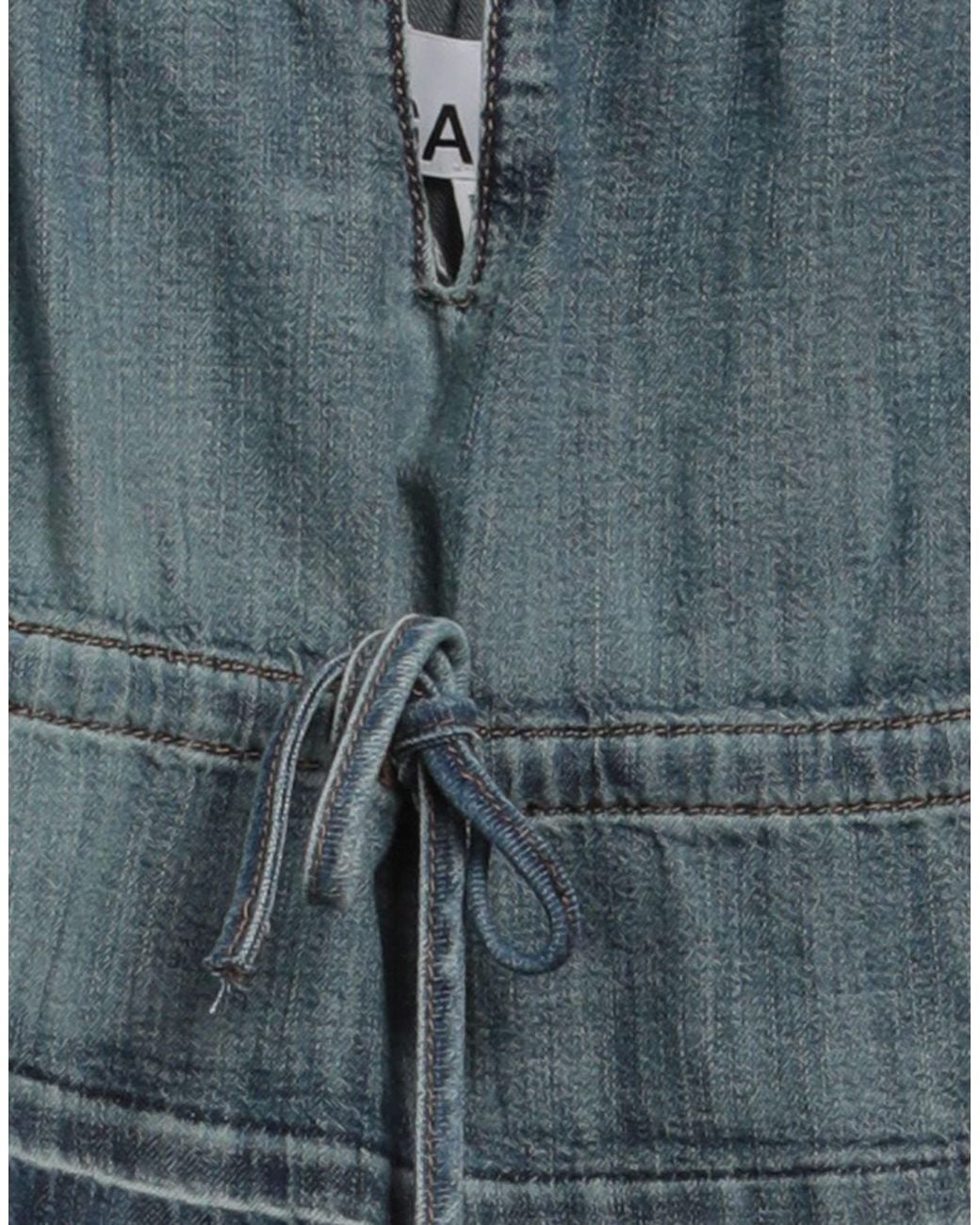 Ganni Gray Denim Short Sleeve Top