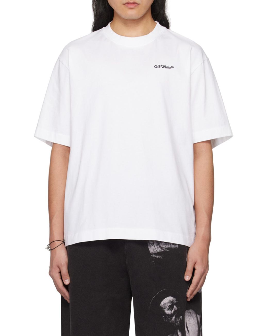 Off-White c/o Virgil Abloh White Logo Detailed Crewneck T-Shirt for men
