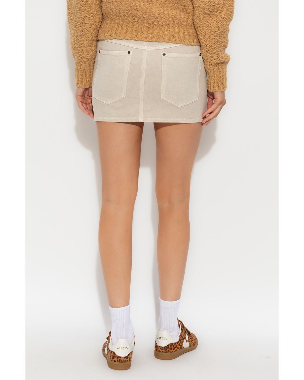 Isabel Marant Natural Paulina Mini Denim Skirt