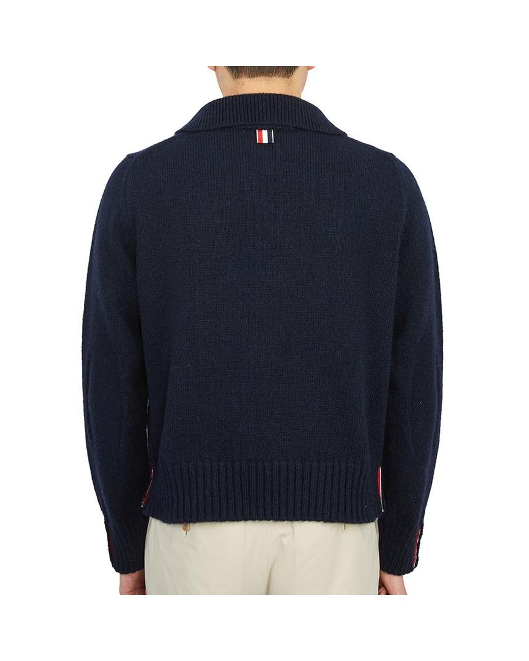 Thom Browne Blue Bar Striped Jumper for men