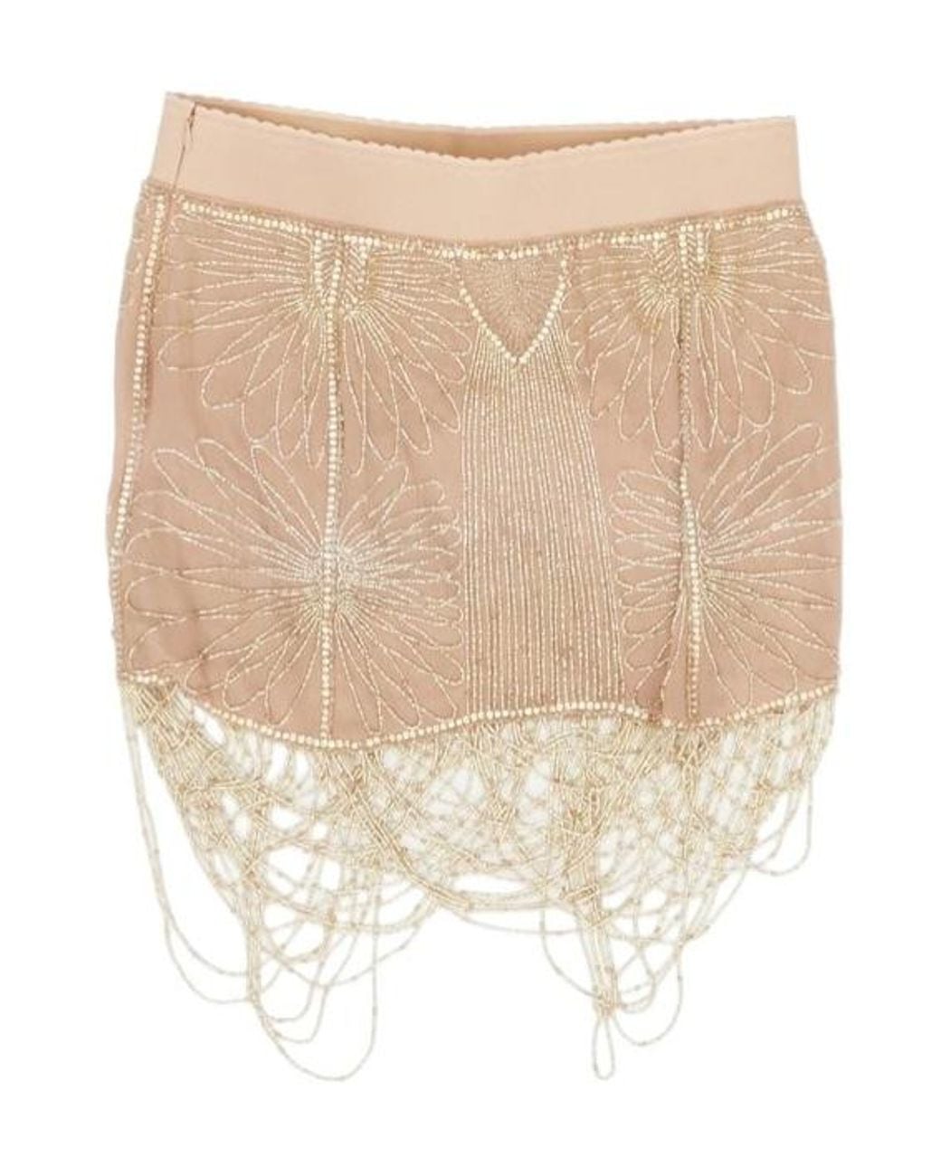 The Attico Natural The Embellished Mini Skirt