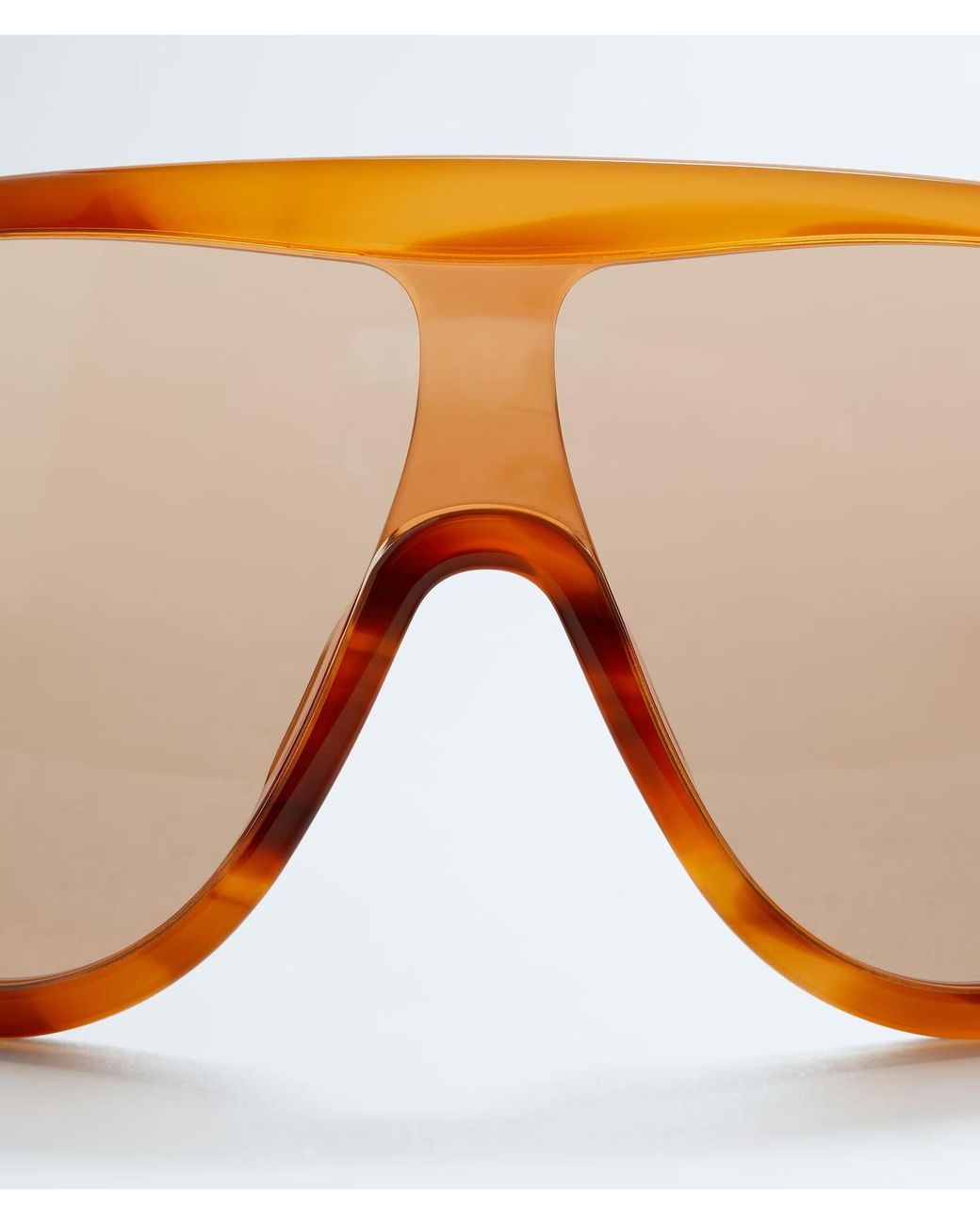 Bottega Veneta Orange Eyewear Shield Frame Sunglasses