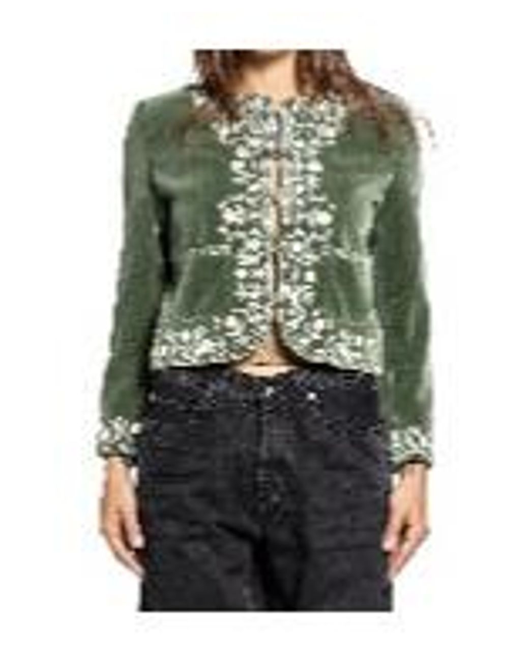 Céline Green Embroidered Chelsea Jacket