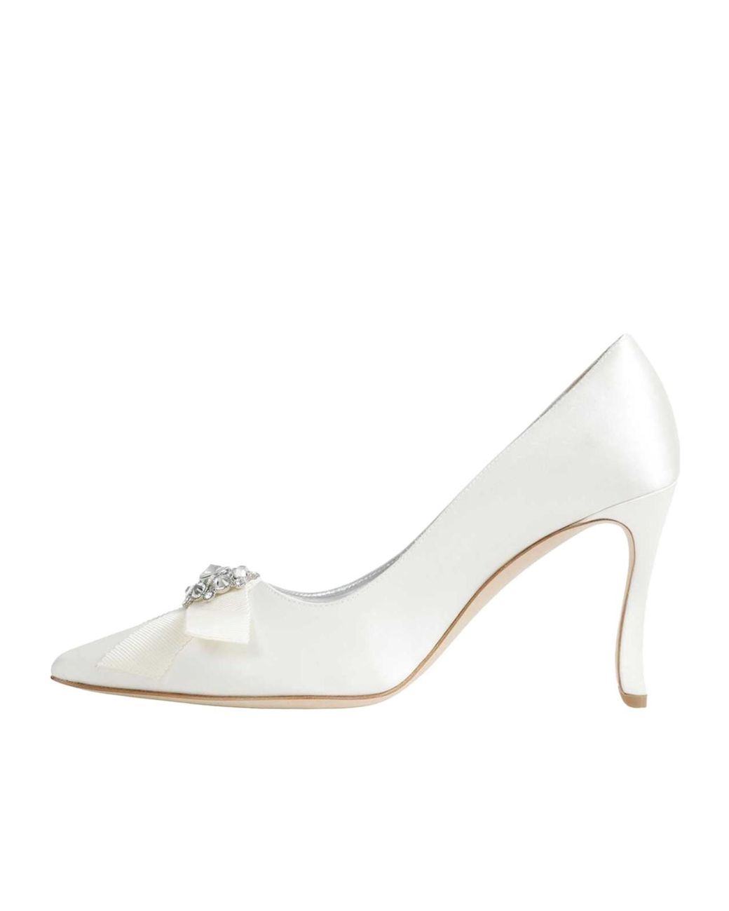 Manolo Blahnik White Pointed-Toe High-Heeled Boots