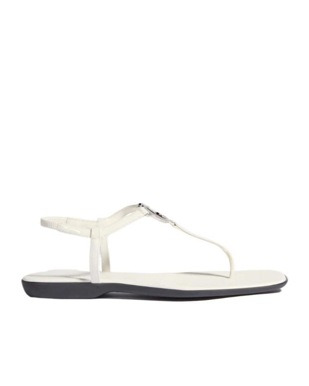 Gucci White Interlocking G Thong Sandals