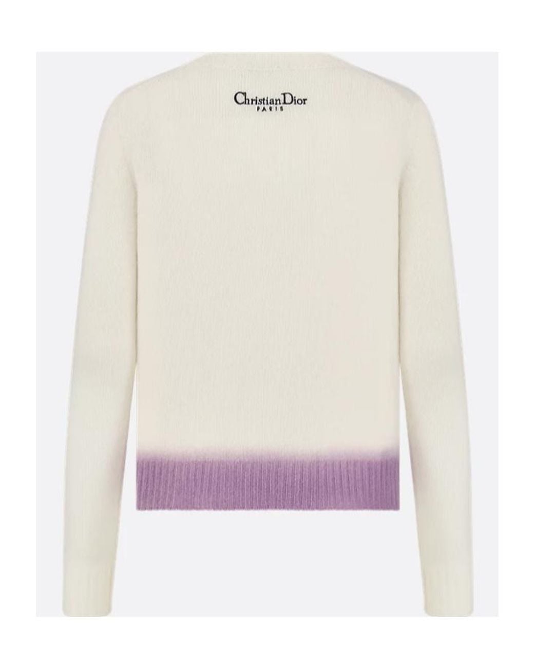 Dior White Embroidered Sweater