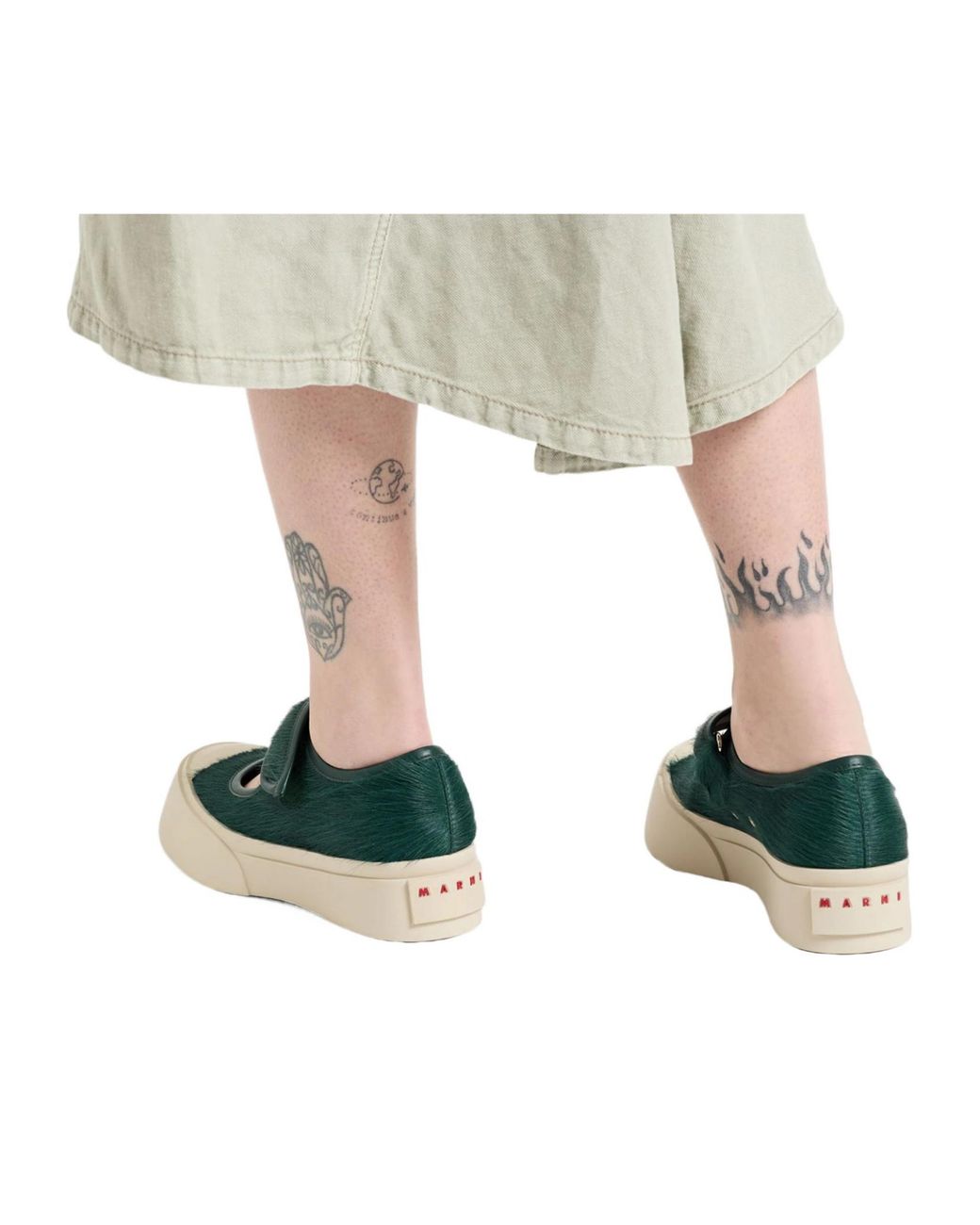 Marni Green Mary Jane Flats