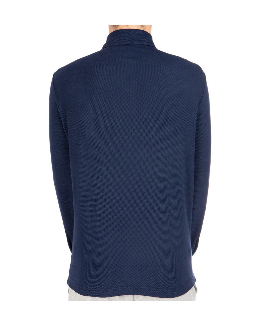 Loro Piana Blue Long-Sleeved Polo Shirt for men