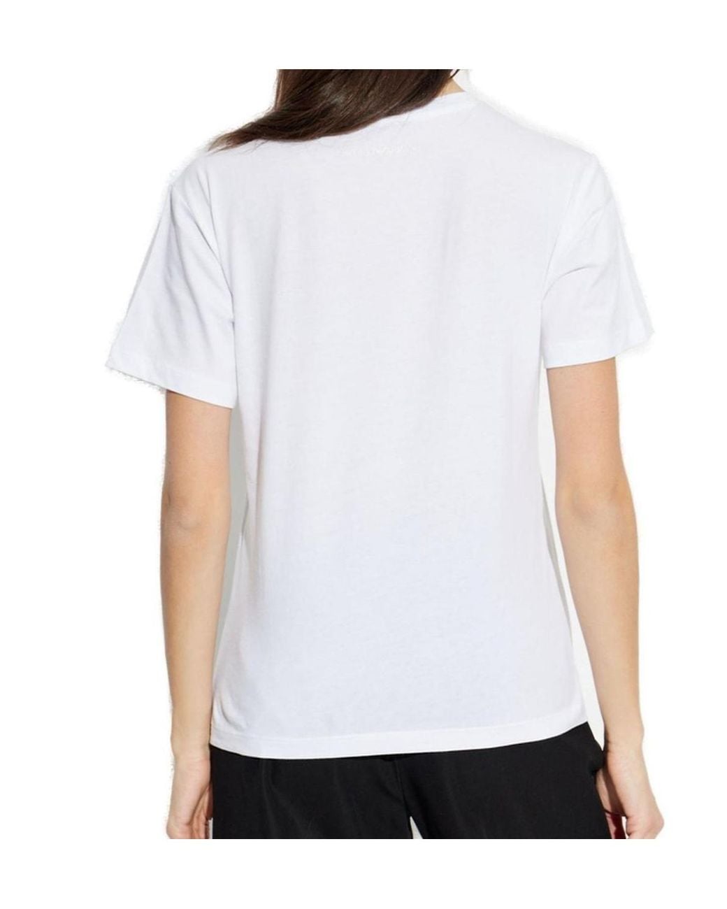 Emporio Armani White Graphic Patterned Crewneck T-Shirt