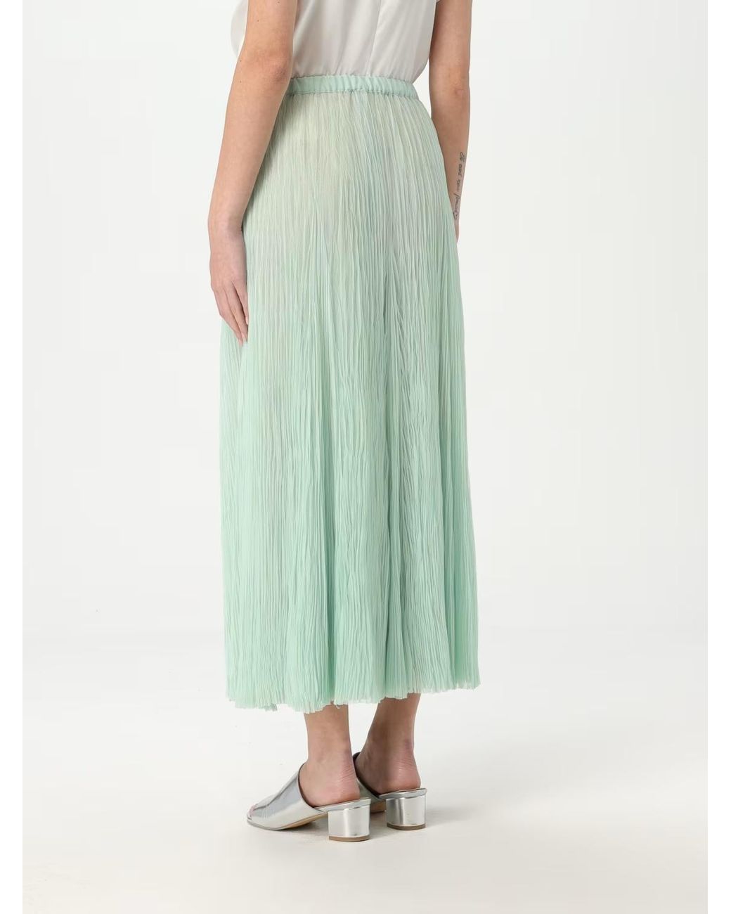 Fabiana Filippi Green Pleated Tulle Skirt