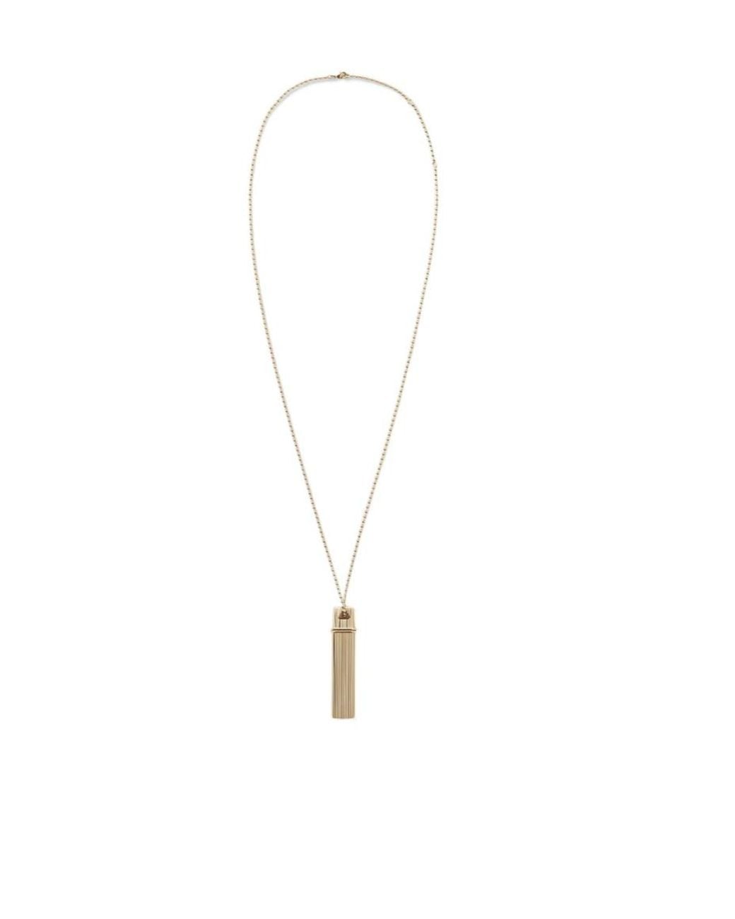 Lemaire White Carpenter-Pencil Necklace for men
