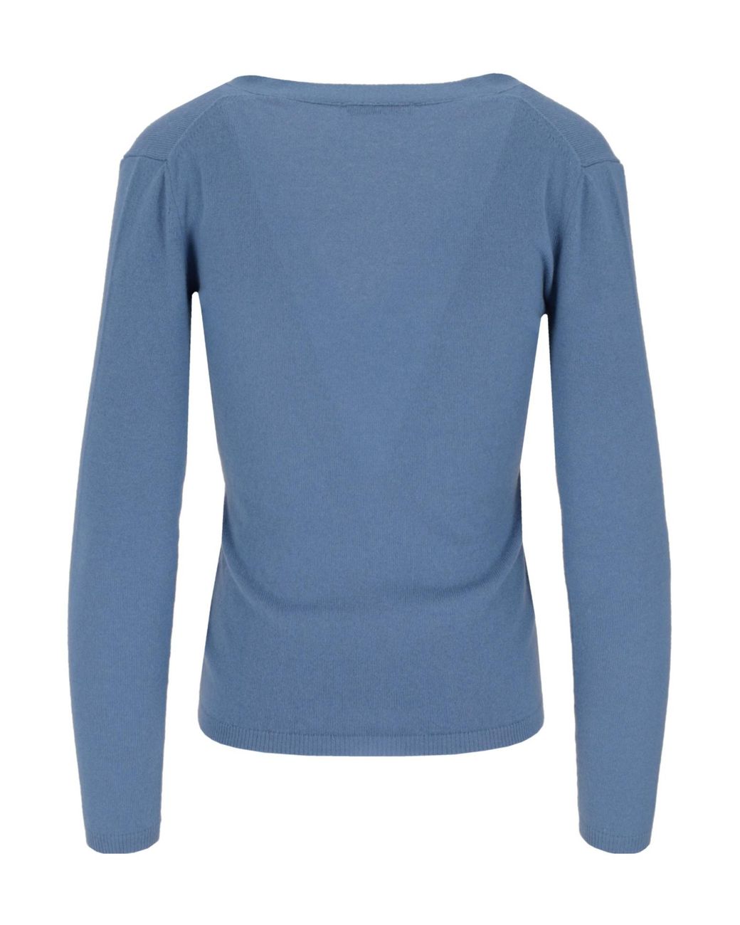 Lela Rose Blue Cropped V-Neck Cardigan
