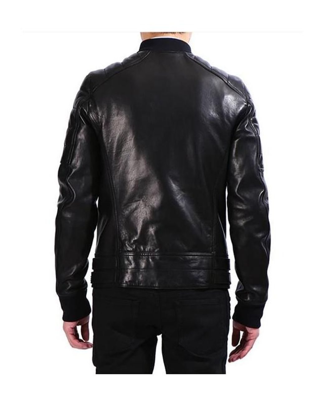 Balmain Black Leather Jacket for men