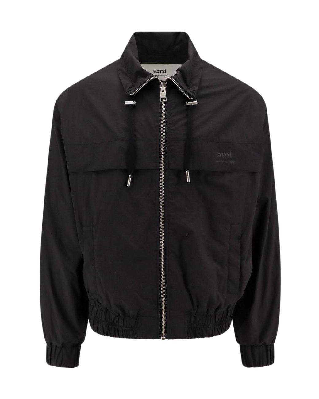 AMI Black Zip-Up Lightweight Jacket for men