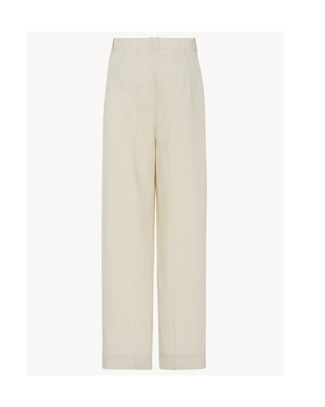 The Row White Pleated Casual Pants