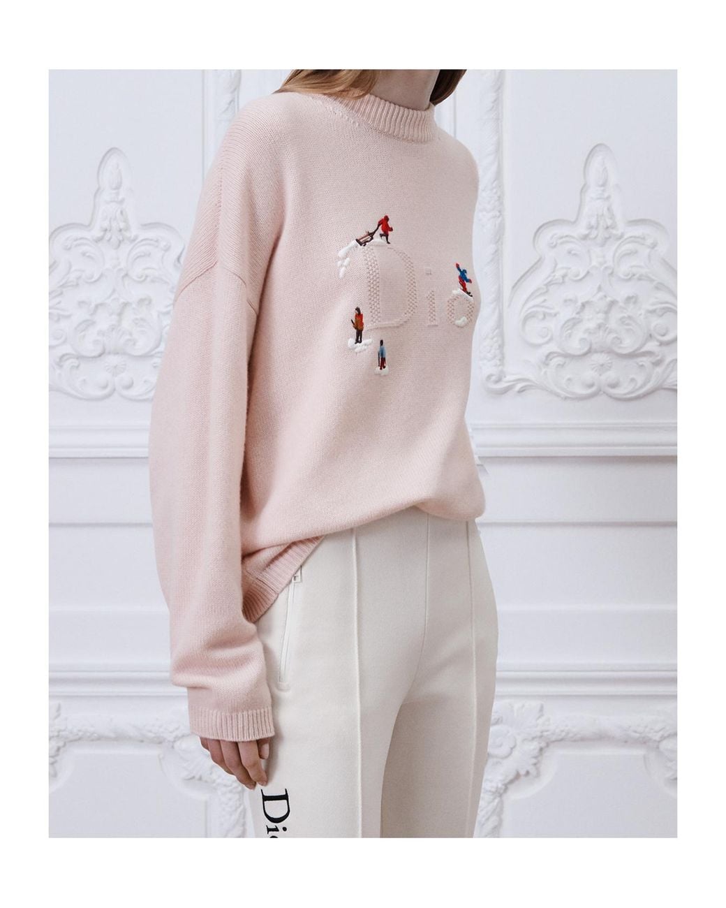 Dior Pink Alps Embroidered Oversized Sweater