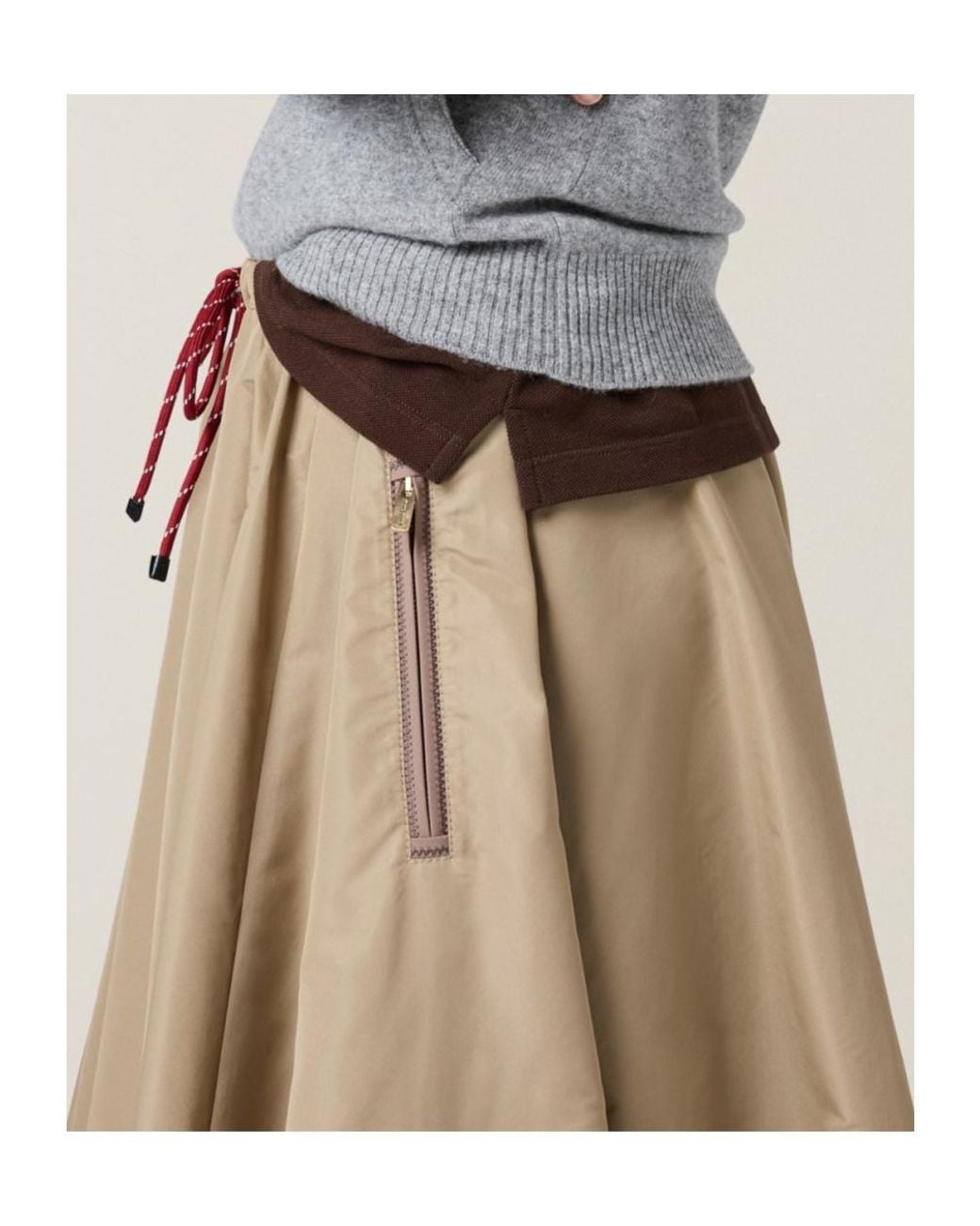 Miu Miu Brown Technical Fabric Skirt