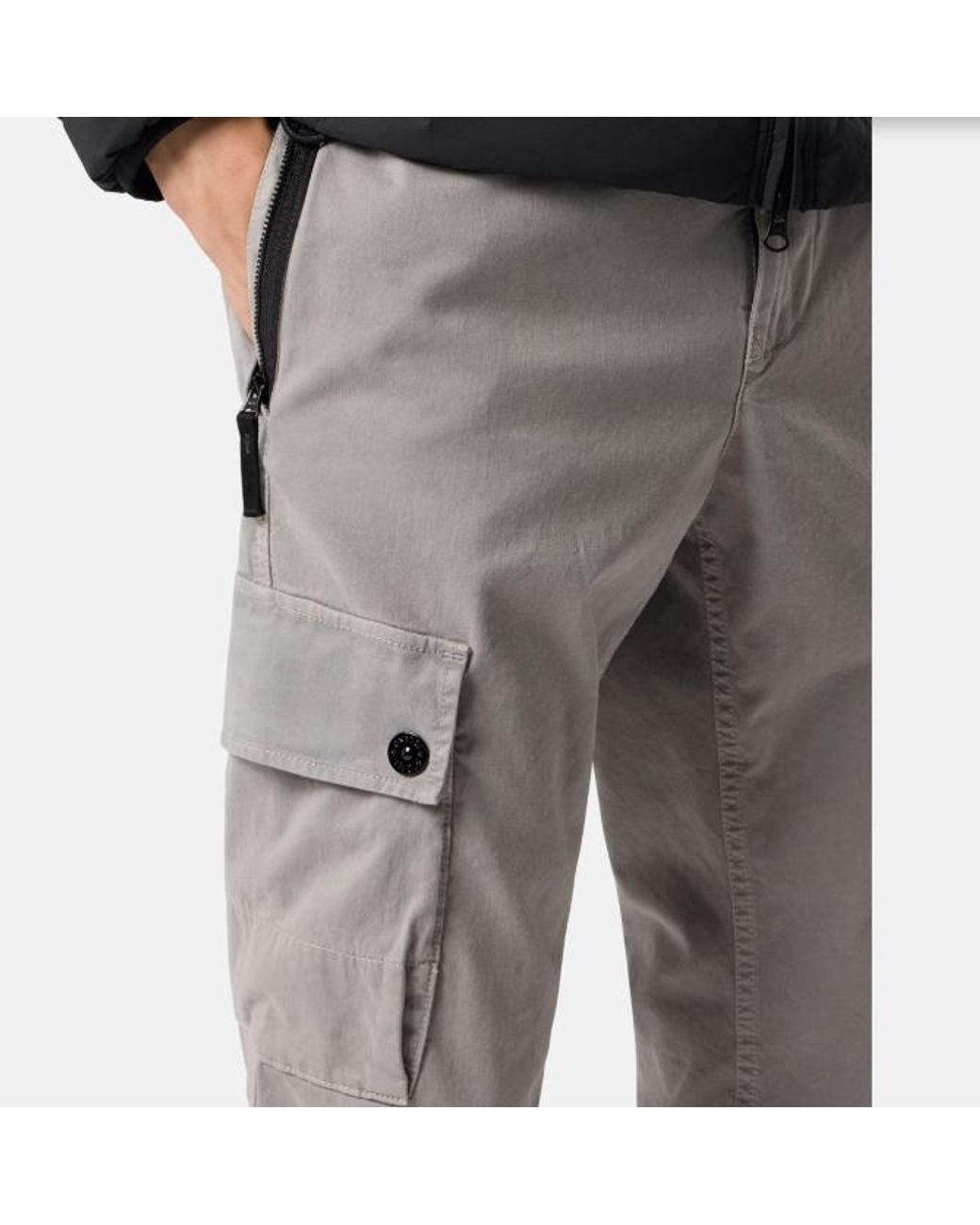 Stone Island Gray Tapered Cargo Pants for men