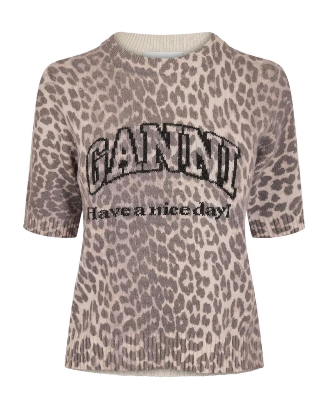 Ganni Brown Print Sweater