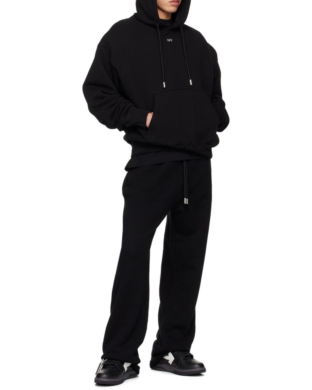 Off-White c/o Virgil Abloh Black Logo Printed Crewneck T-Shirt for men