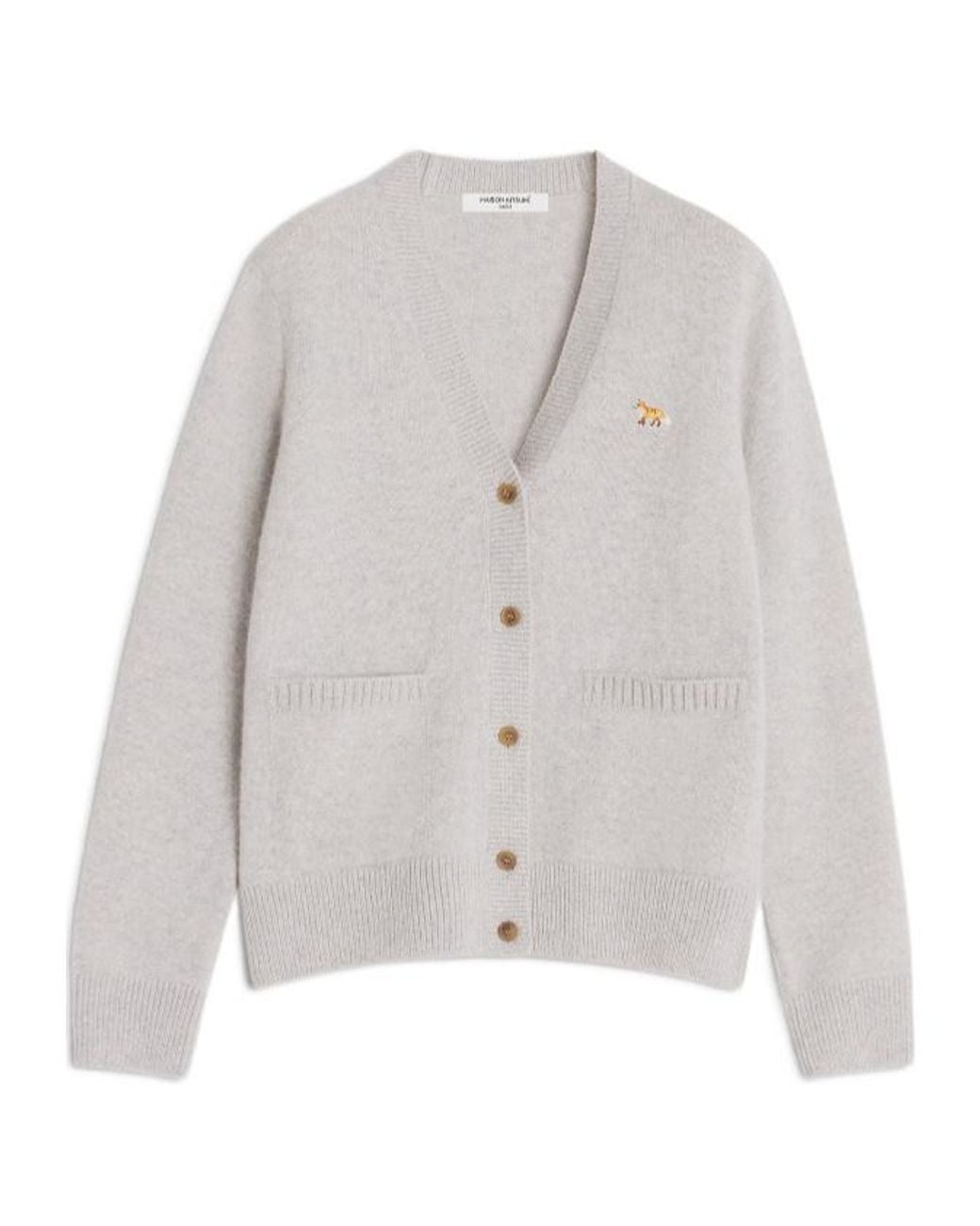 Maison Kitsuné Gray Maison Kitsuné Baby Fox Boxy Cardigan
