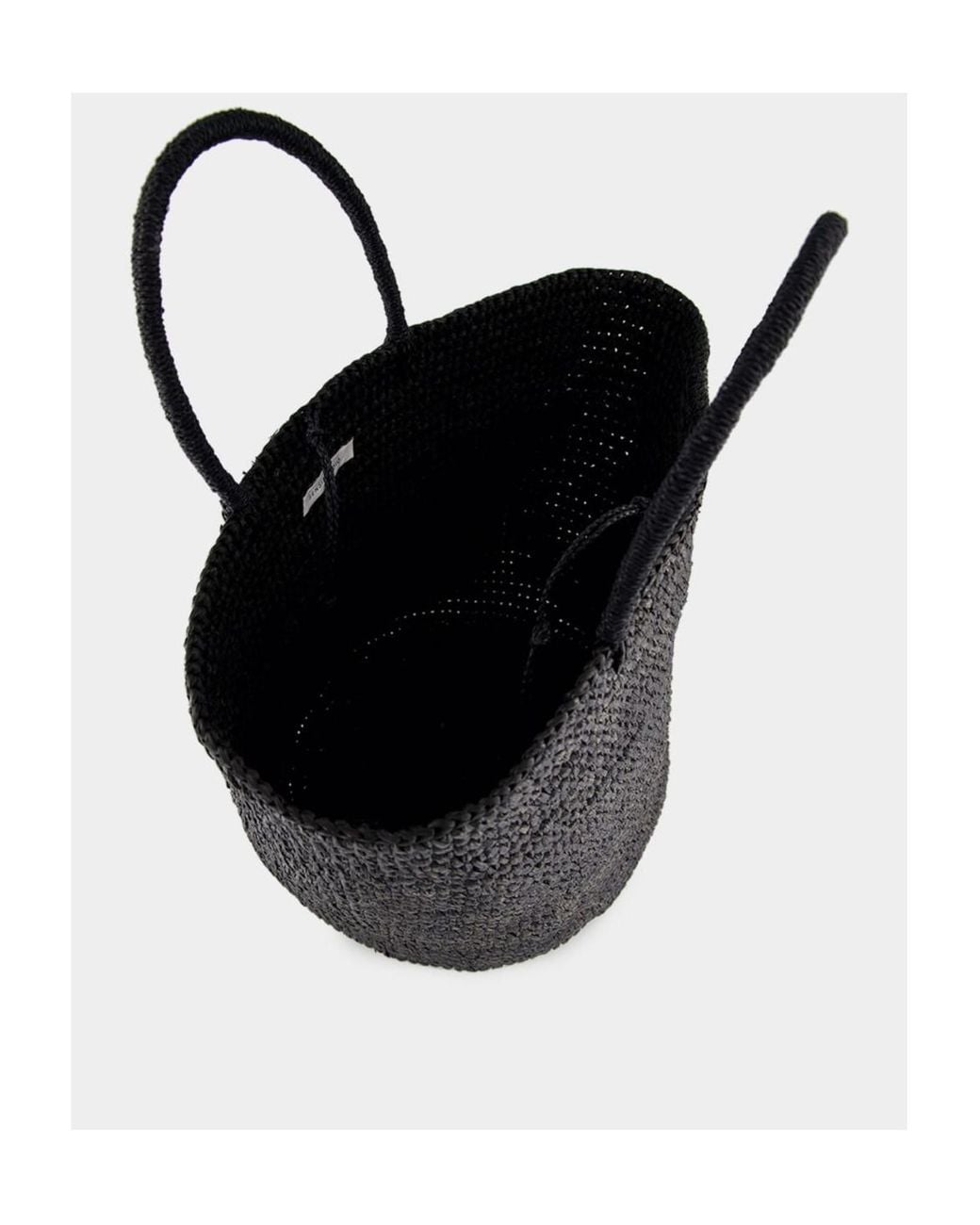 Sensi Studio Black Large Straw Tote Bag
