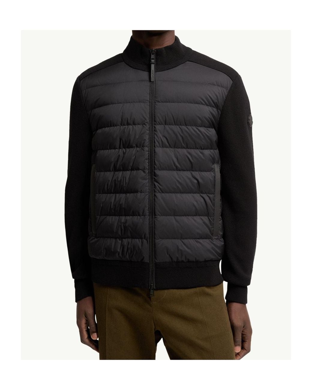 Moncler Gray Padded Zip-Up Cardigan for men