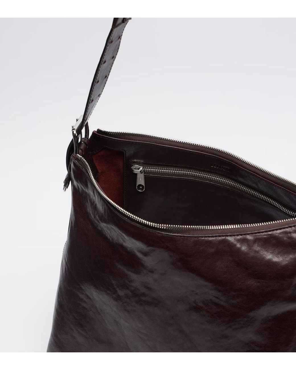Lemaire Black Small Belted Leather Tote Bag