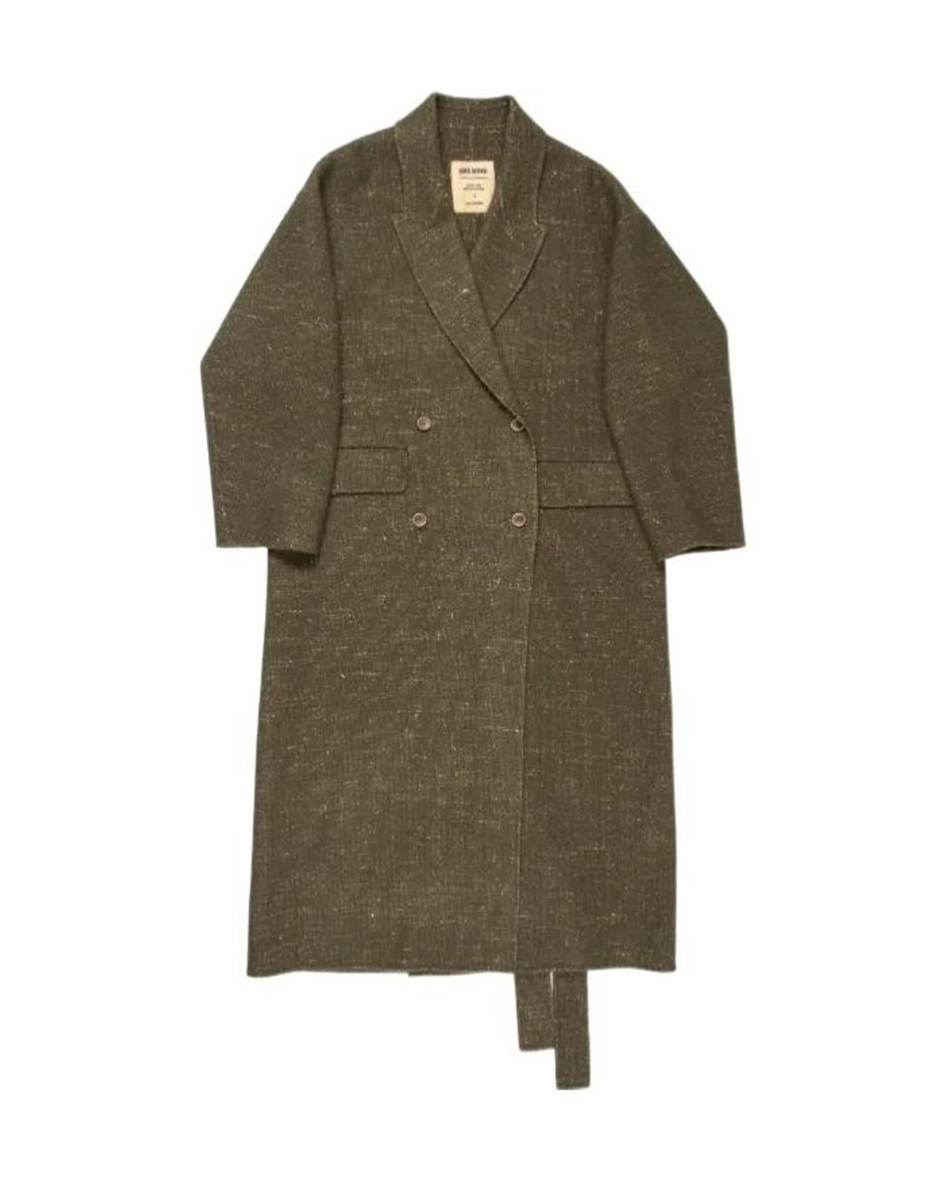 Uma Wang Green Double-Breasted Coat