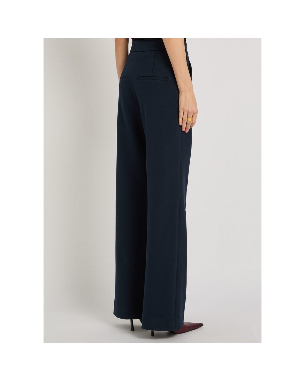 Veronica Beard Blue Wide-Leg Trousers