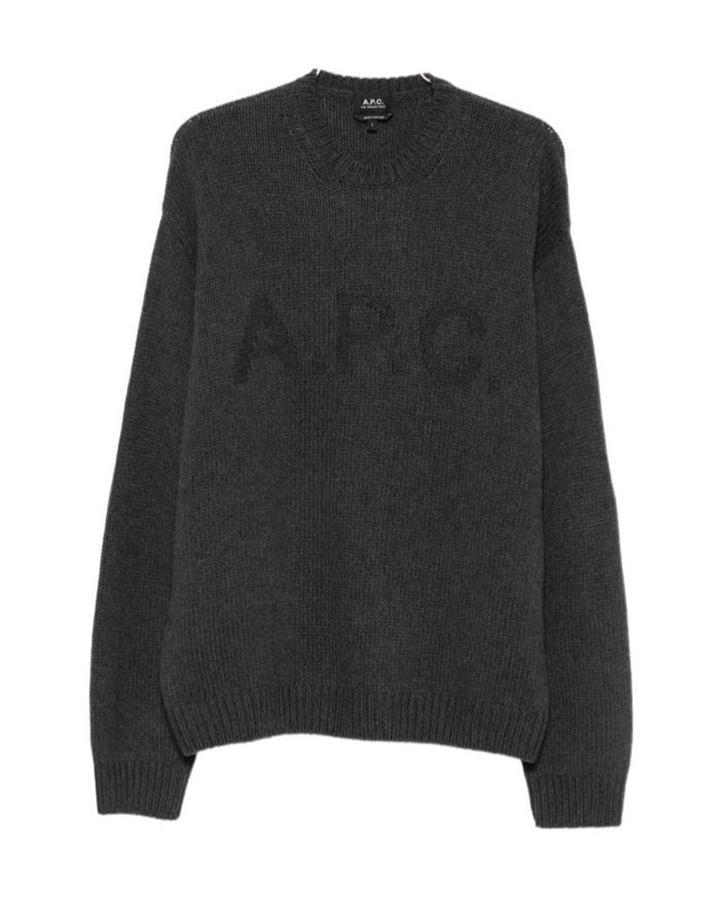 A.P.C. Black Logo-Intarsia Crew-Neck Sweater for men