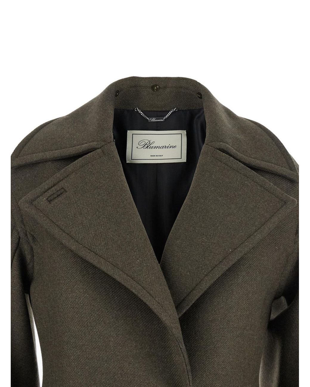 Blumarine Multicolor Single-Breasted Shearling Detailed Coat