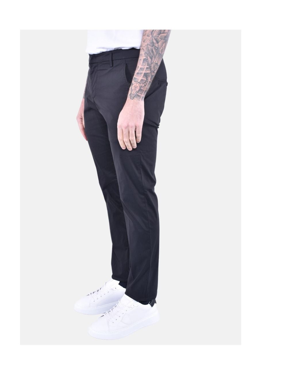 Dondup Blue Straight Leg Trousers for men