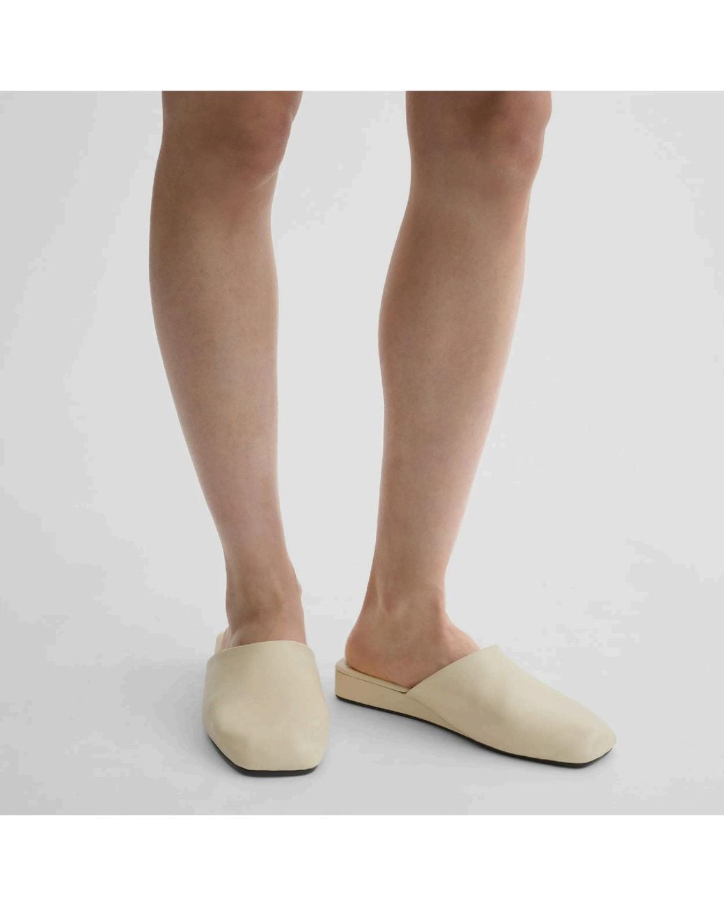 Phoebe Philo White Square Toe Mules