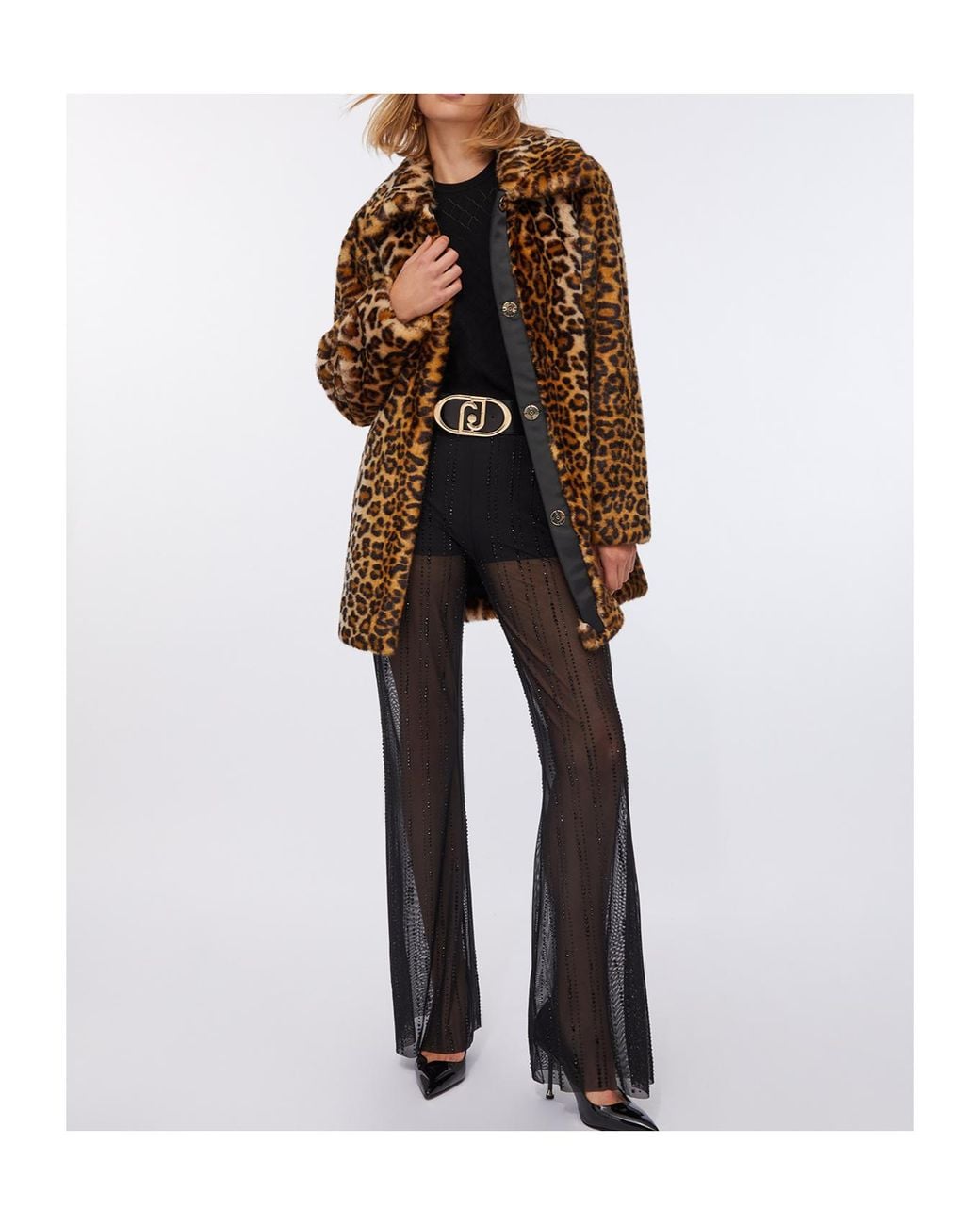 Liu Jo Brown Leopard Print Coat