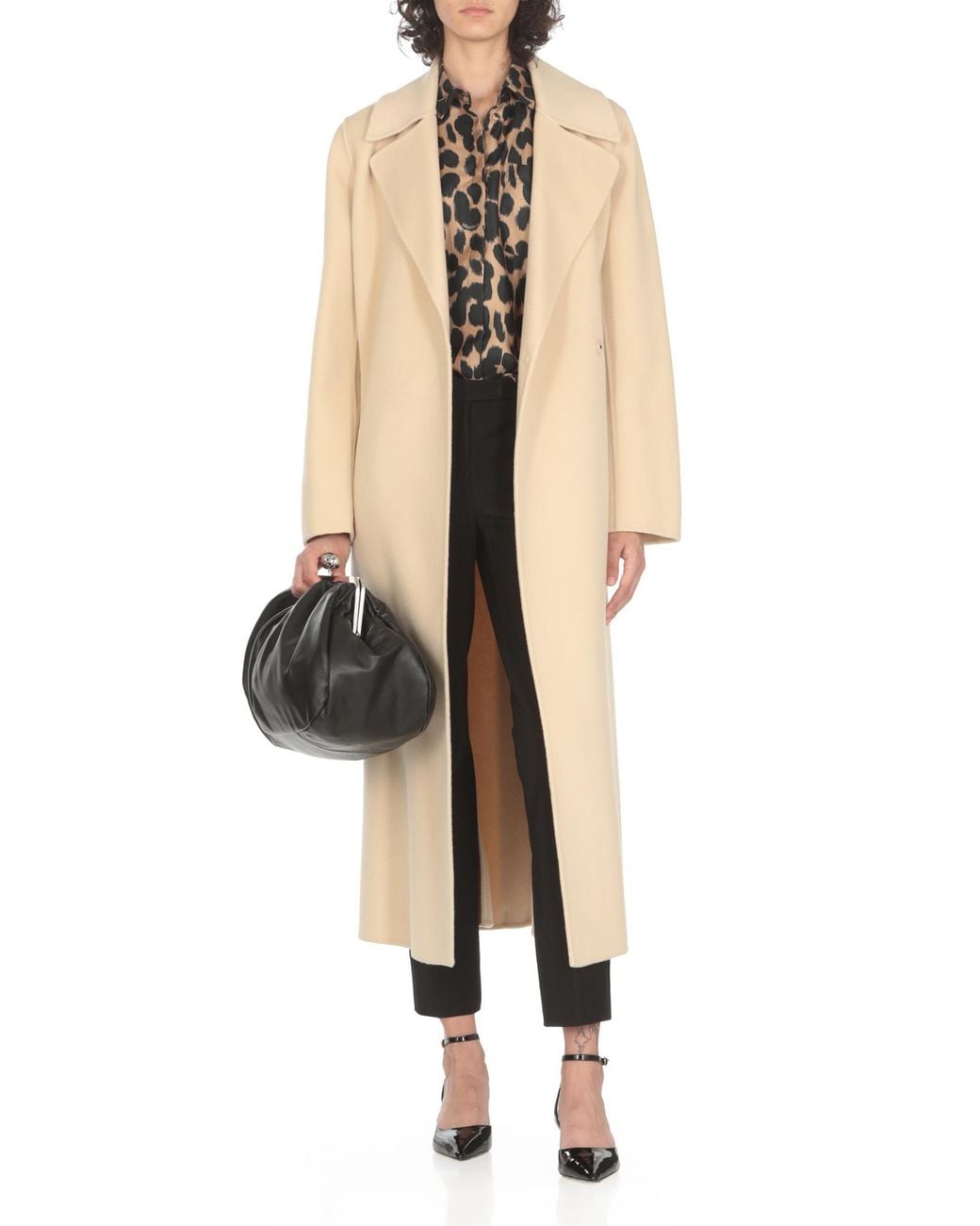 Weekend by Maxmara Natural Belted Long-Sleeved Coat
