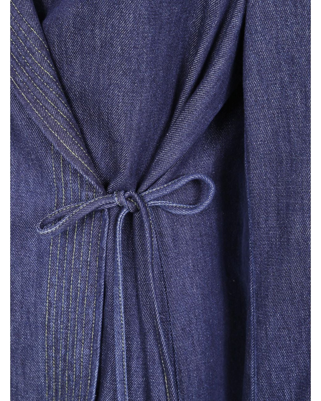 Dries Van Noten Blue Long-Sleeved Denim Coat