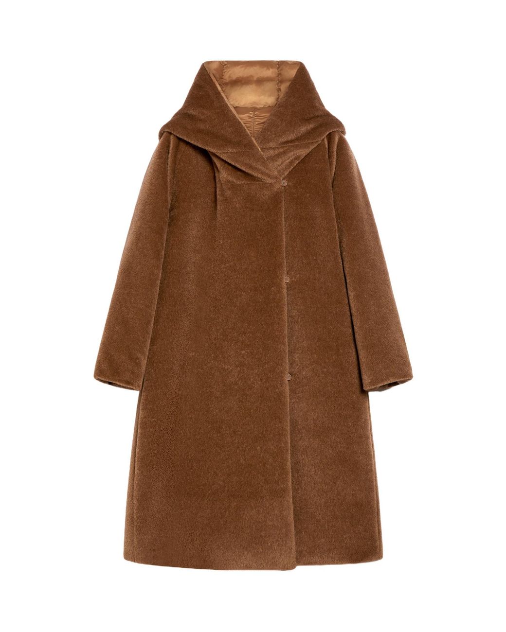 Max Mara Brown The Cube Buttoned Long-Sleeved Reversible Coat