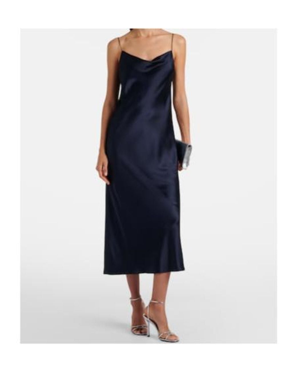 Dorothee Schumacher Blue Sense Of Shine Silk-Blend Satin Slip Dress