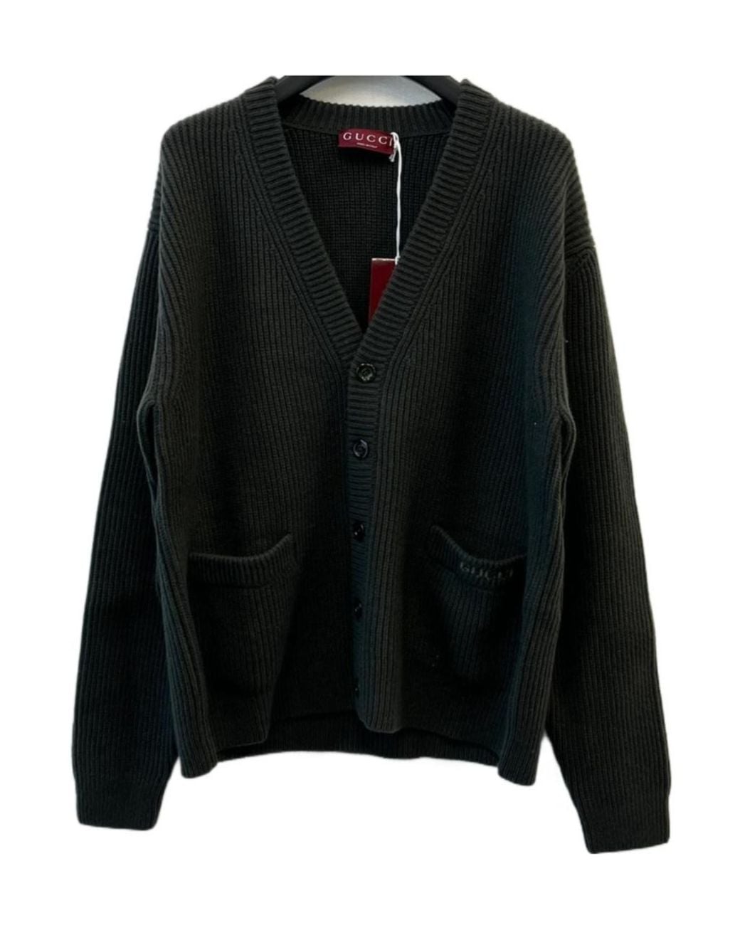 Gucci Black V-Neck Knitted Cardigan for men