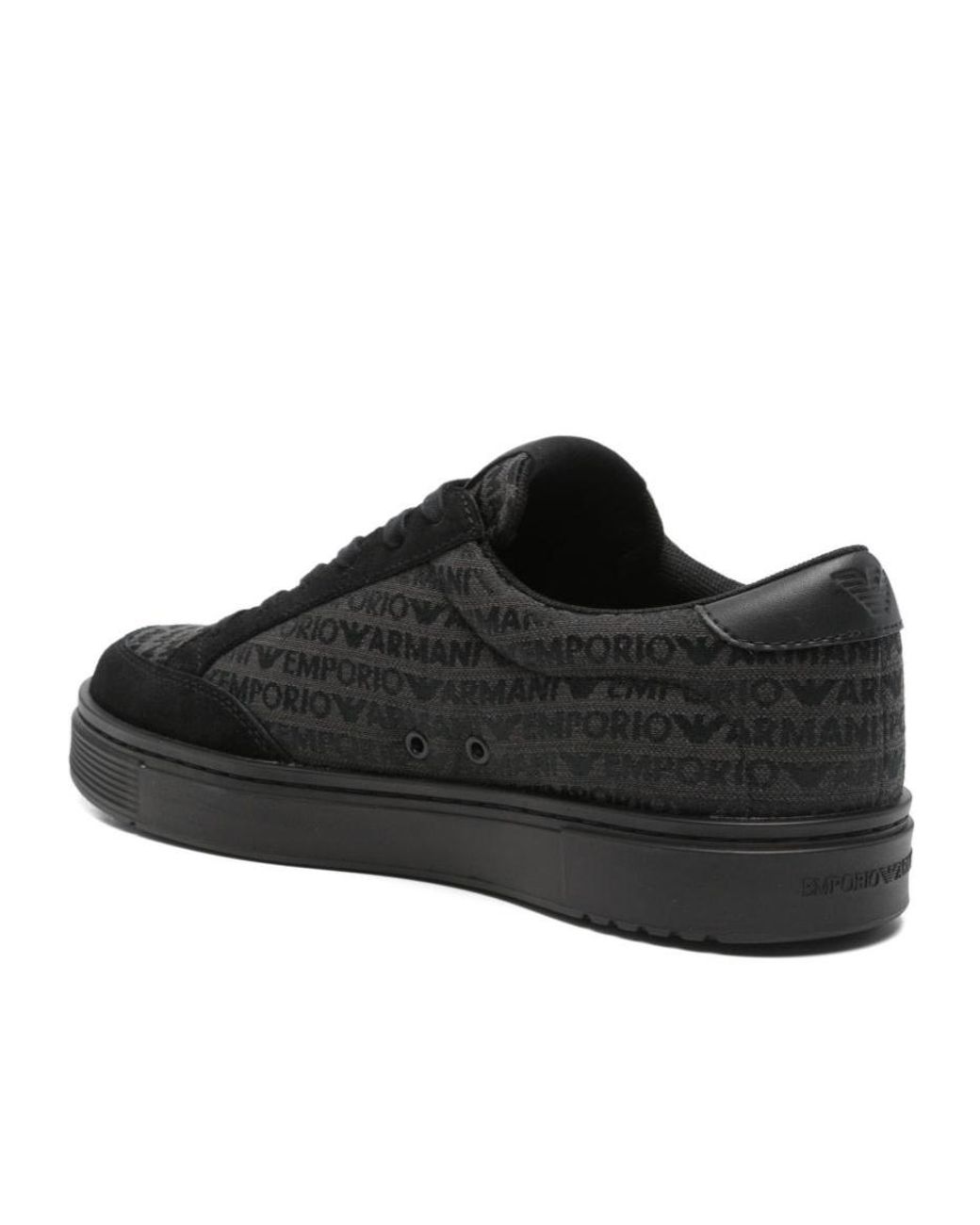 Emporio Armani Black Canvas Sneakers for men