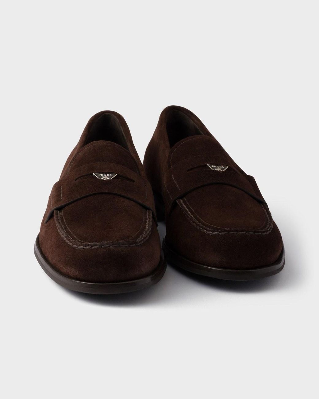 Prada Brown Formale Penny Loafers for men
