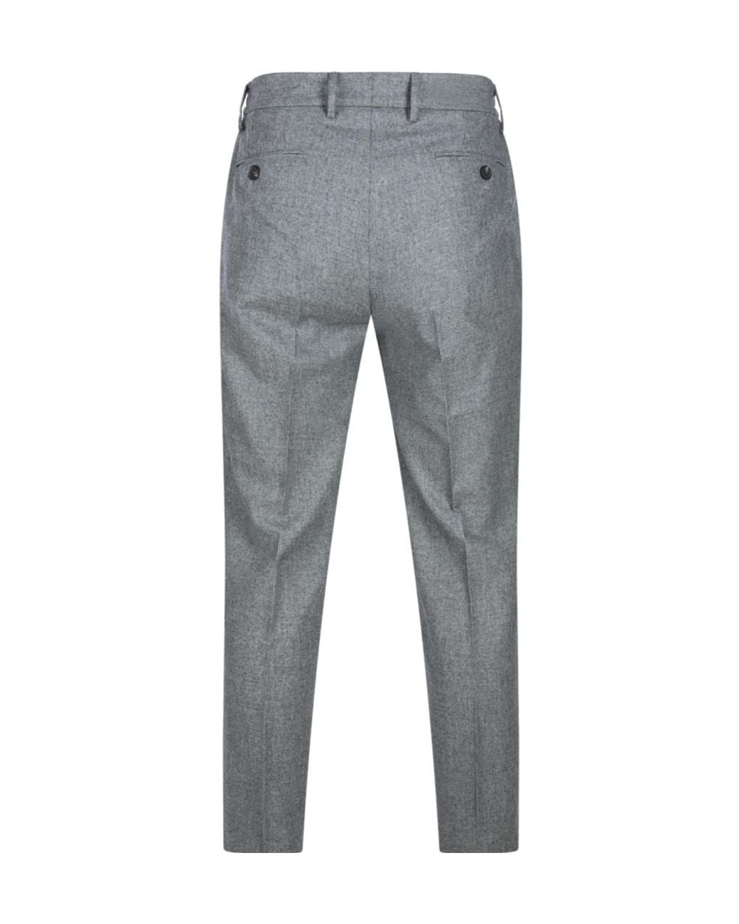 Eleventy Gray Tailored Pleated Pants for men
