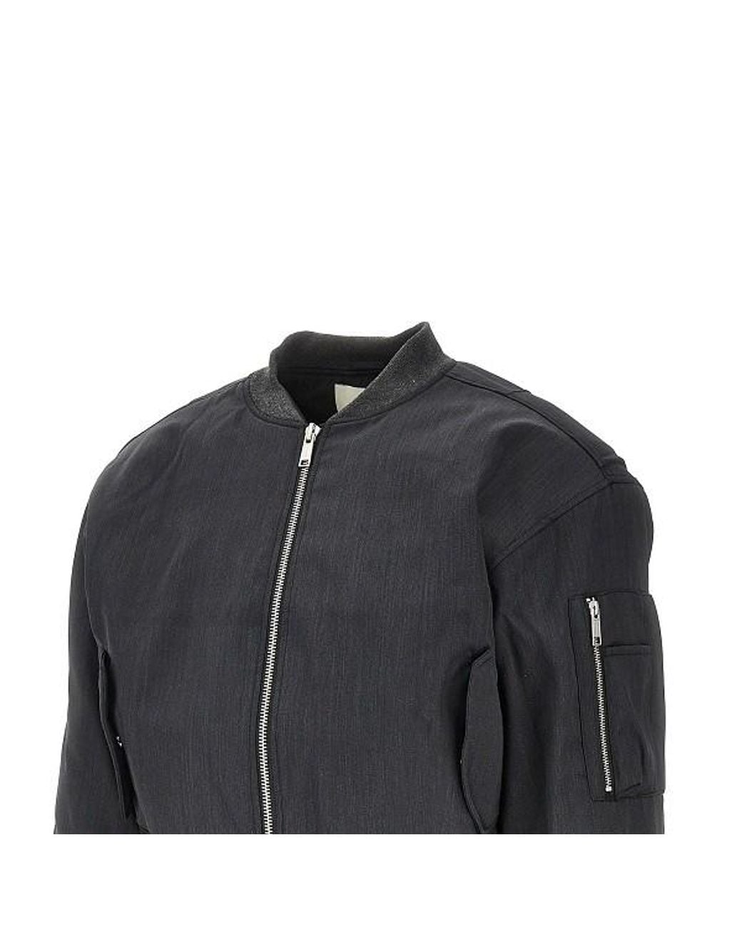 Entire studios Black Zip-Up Bomber Jacket for men